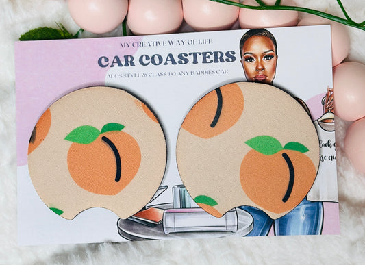 Peaches! Car Coasters