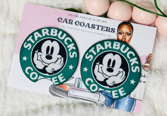 Happy Coffee Car Coasters