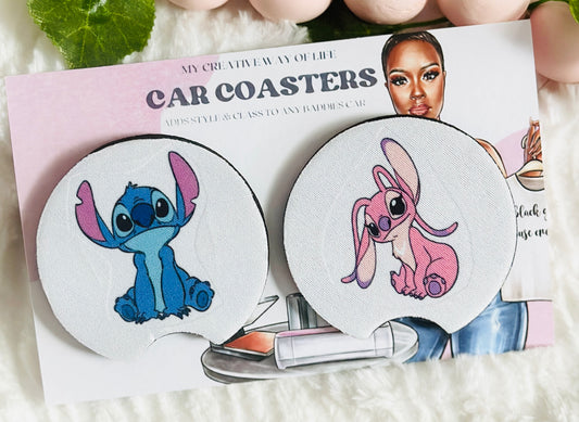 Pink Alien Love Car Coasters
